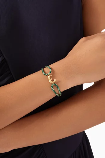 سوار بتصميم بدوي بحرف عربي "ن" ذهب عيار 18 مافيروك x فوزازا