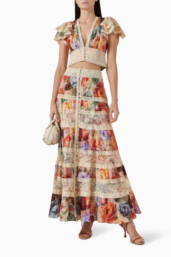 Adira Tiered Maxi Skirt in Cotton