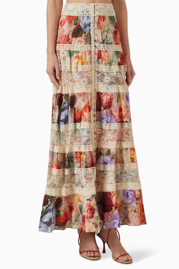 Adira Tiered Maxi Skirt in Cotton