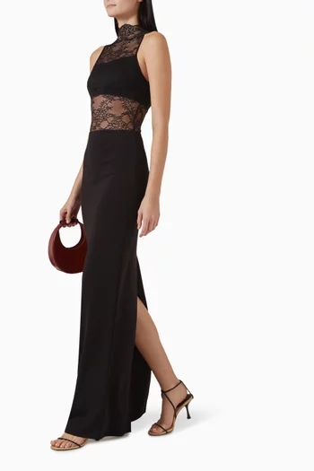 Nichol Lace Maxi Dress in Jersey