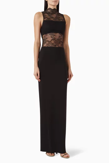 Nichol Lace Maxi Dress in Jersey