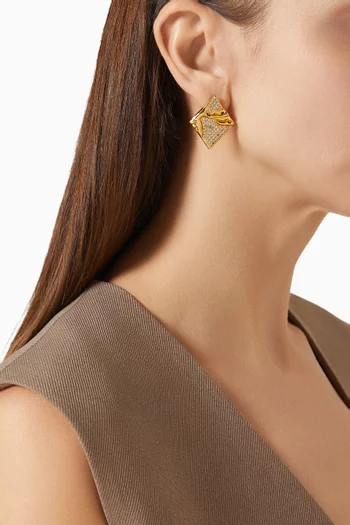 Manta Crystal Earrings in 18kt Gold-plated Brass