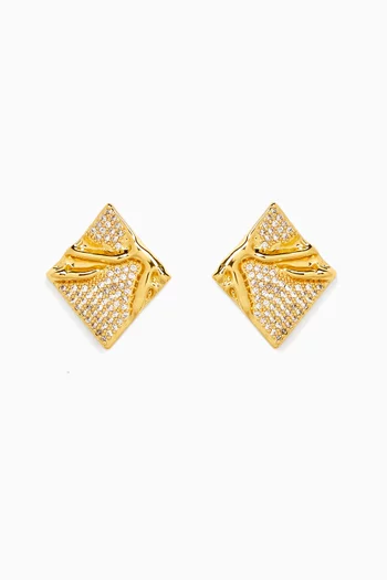 Manta Crystal Earrings in 18kt Gold-plated Brass