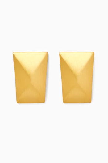 Kiki Rectangular Earrings in 18kt Gold-plated Brass