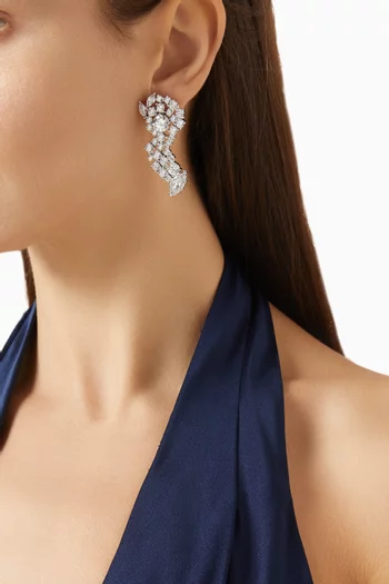 Spark Crystal Earrings in Rhodium-plated Brass