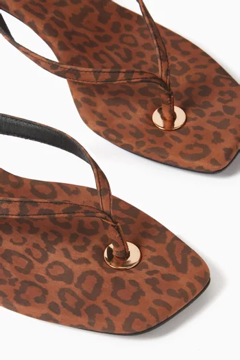 Lara 35 Slipper Mules in Leopard-print Satin