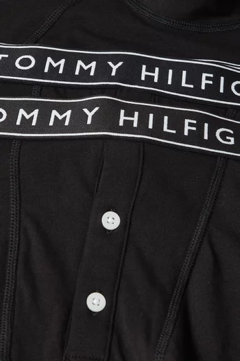 طقم بوكسر بسحاب وزر قطن مطاطي، قطعتان 