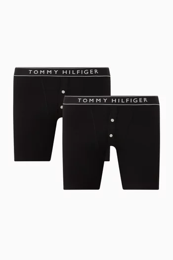 طقم بوكسر بسحاب وزر قطن مطاطي، قطعتان 