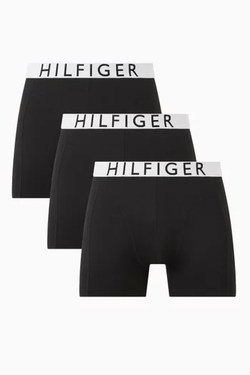 Logo Boxer Briefs in Microfibre, Set of 3