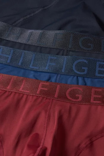 طقم بوكسر بخصر لامع مايكروفايبر، 3 قطع