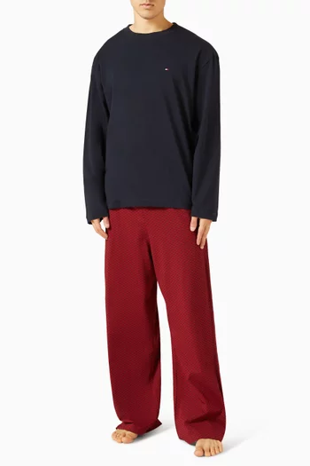 طقم بيجاما بشعار الماركة قطن جيرسيه