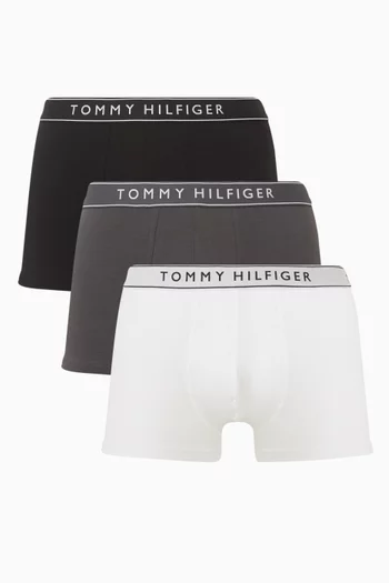 Logo Trunks in Stretch Cotton, Set of 3