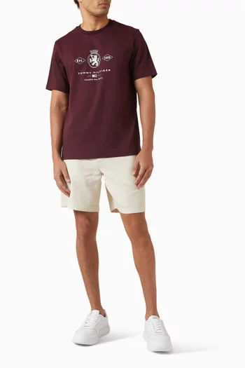 تي شيرت بطبعة شعار الماركة على شكل ماسي مزيج قطن