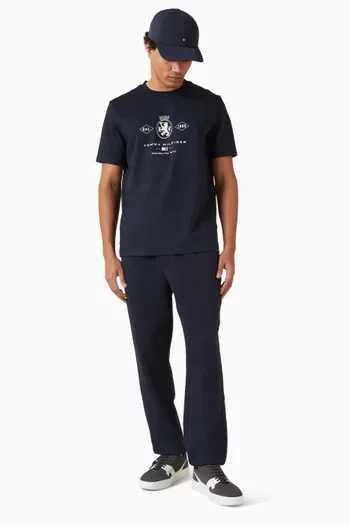 تي شيرت بطبعة شعار الماركة على شكل ماسي مزيج قطن