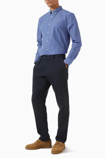 قميص كور بنقشة خطوط رفيعة قطن بوبلين