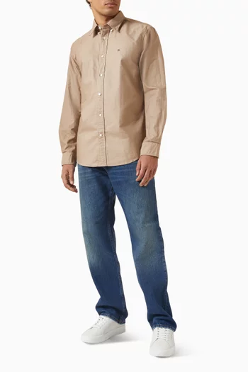 قميص أكسفورد هيريتيدج مزيج قطن بلون سادة