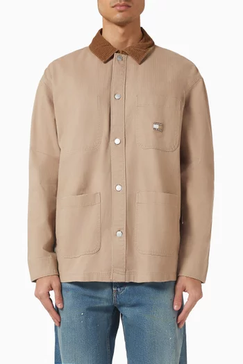 Corduroy Collar Overshirt in Cotton