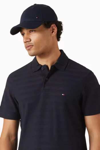 Herringbone Weave Baseball Cap in Cotton