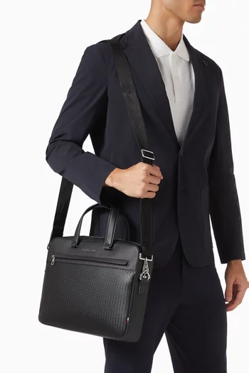 TH Woven Laptop Bag in Faux Leather
