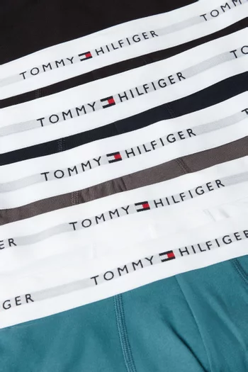 طقم بوكسر بشعار الماركة على الخصر، 5 قطع