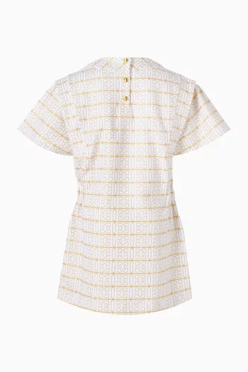 Logo Stripes Dress in Cotton
