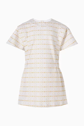 Logo Stripes Dress in Cotton