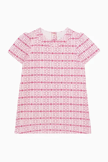 Logo Print Dress in Cotton