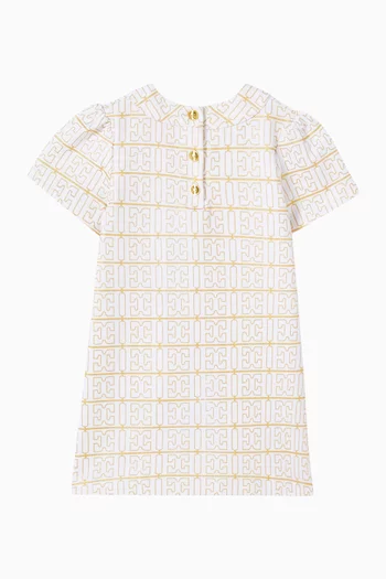 Logo Print Dress in Cotton