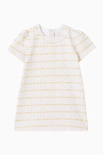 Logo Print Dress in Cotton