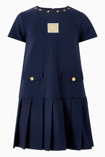 Logo Badge Dress in Cotton