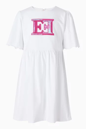 Logo Midi Dress in Cotton