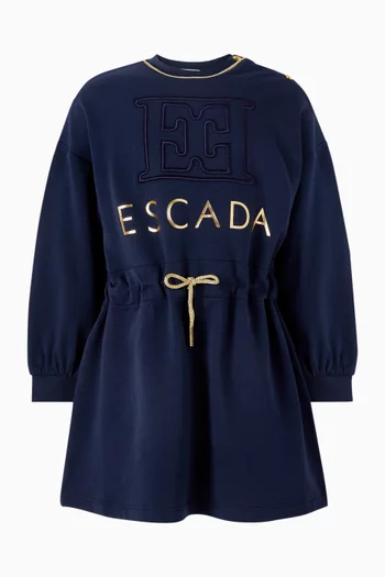Logo Midi Dress in Cotton
