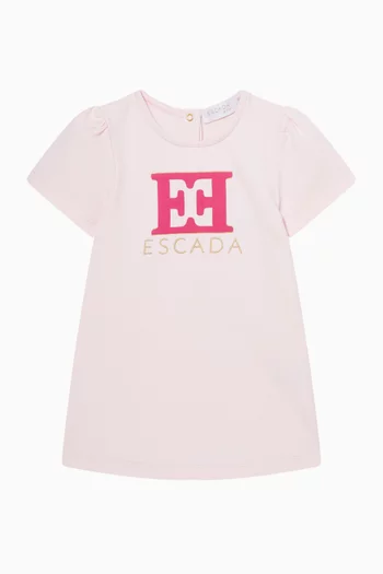 Logo-embroidered Dress in Cotton