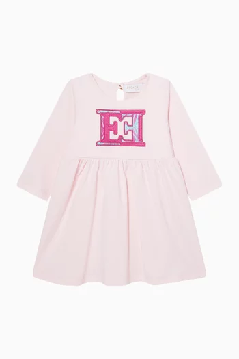 Logo Dress in Cotton
