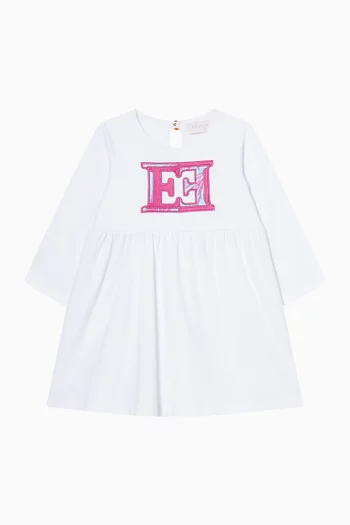 Logo Dress in Cotton
