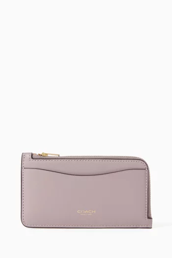 حافظة بطاقات نيويورك بسحّاب جلد