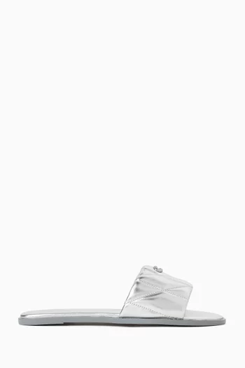 حذاء مفتوح هولي جلد لامع مبطن