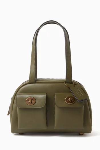 Twin Turnlock Bag 20 in Leather