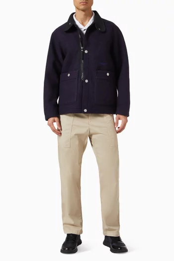 High-neck Jacket in Wool-blend