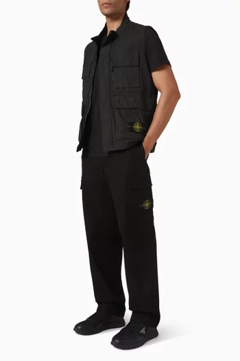 Utility Vest in Canvas Weave Cotton