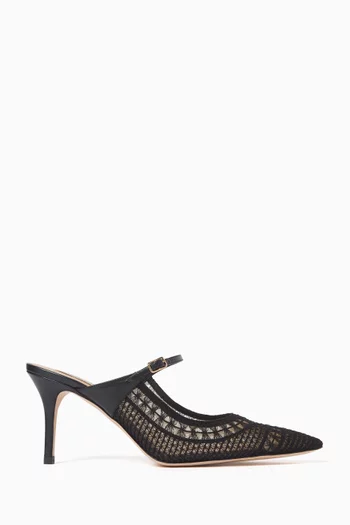 Trieste 75 Mules in Lace & Leather