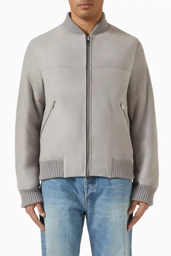 Gillo Shearling Bomber Jacket in Suede