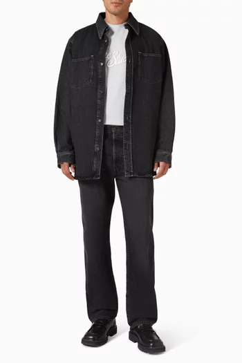 Denim Button-Up Shirt in Cotton