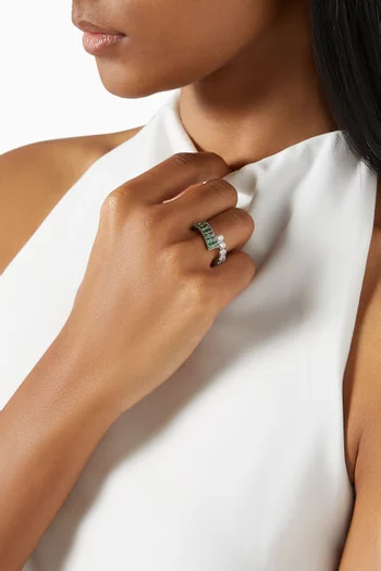 Matrix Ring in Rhodium-plated Metal