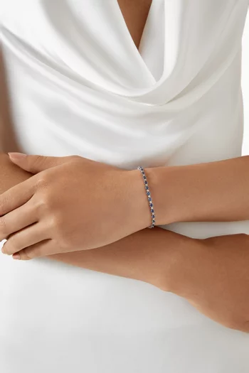 Matrix Tennis Bracelet in Rhodium-plated Metal