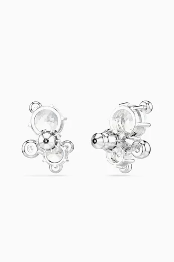 Constella Crystal Stud Earrings in Rhodium-plated Metal