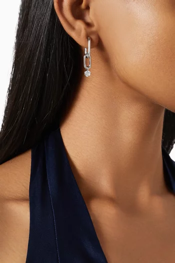 أقراط كونستيلا متدلية معدن مطلي بالروديوم