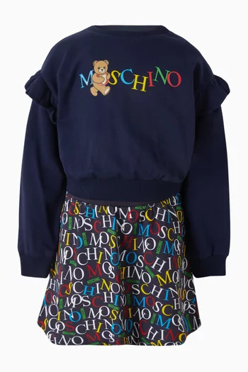 Monogram Print Skirt in Cotton