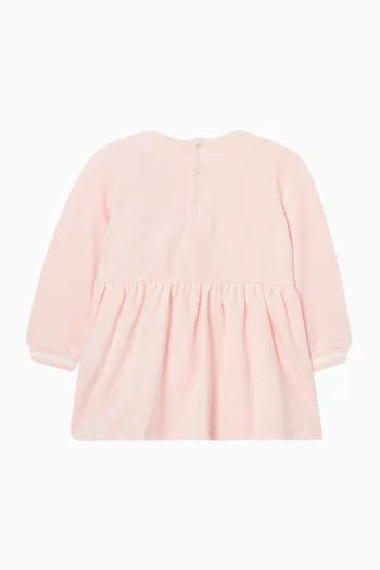 فستان بقصة واسعة وطبعة دب مخمل