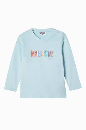 Logo Characters Long-sleeve T-shirt in Cotton Jersey